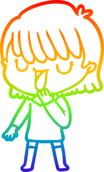 gökkuşağı gradyan çizimi bir insan tarafından çizilmiş bir karikatür kadın