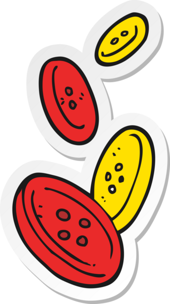 Bir insan tarafından çizilmiş karikatür düğmeleri etiketi