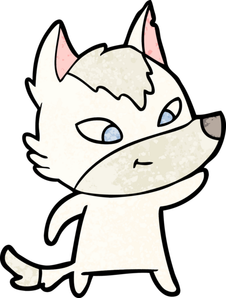 Bir insan tarafından çizilmiş dost canlısı bir kurt.