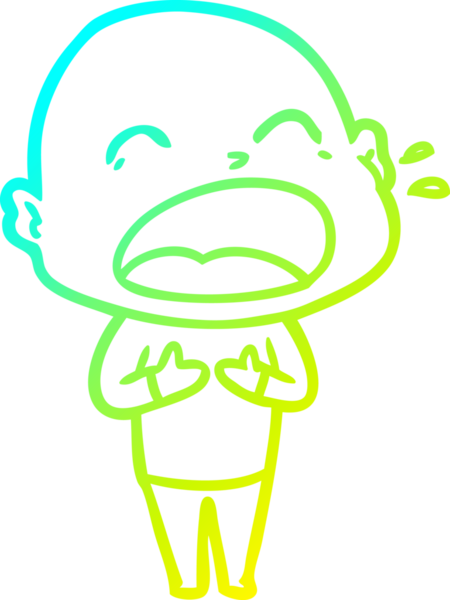 Bir insan tarafından çizilmiş kel adam diye bağıran bir çizgi film çizimi.