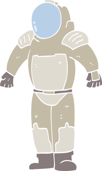 Bir insan tarafından çizilmiş düz renk çizim uzay adamı
