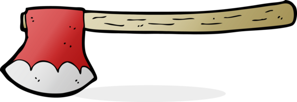 Bir insan tarafından çizilmiş bir balta.