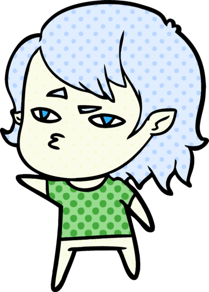 Bir insan tarafından çizilmiş vampir kız çizgi filmi.