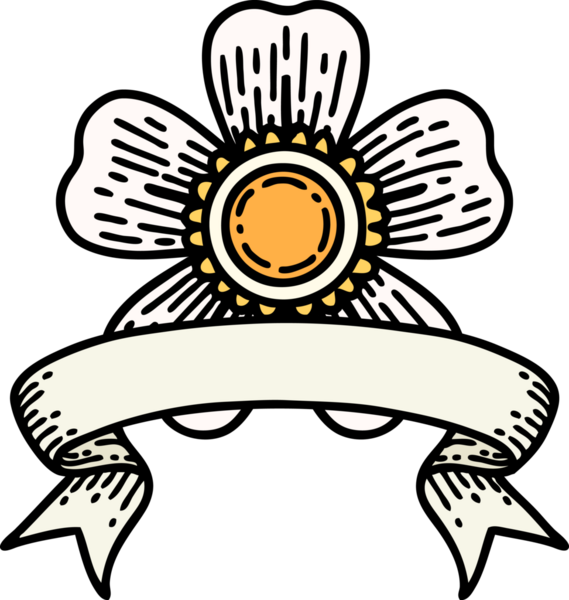 Bir insan tarafından çizilmiş geleneksel bir çiçek dövmesi.