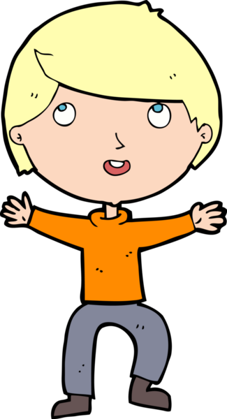 Bir insan tarafından çizilmiş mutlu çocuk çizgi filmi.