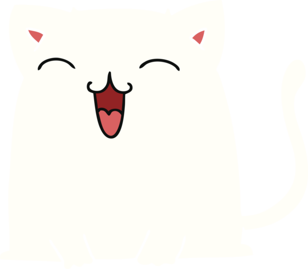 Bir insan tarafından çizilmiş garip çizgi film kedisi.