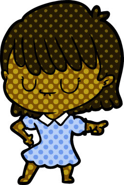 Bir insan tarafından çizilmiş karikatür kadın.