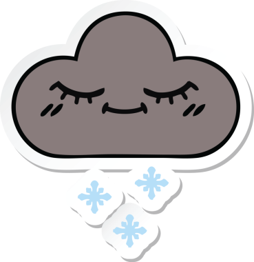 Bir insan tarafından çizilmiş şirin bir fırtına bulutunun çıkartması.