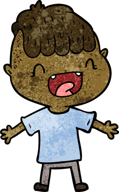 Bir insan tarafından çizilmiş mutlu çocuk çizgi filmi.