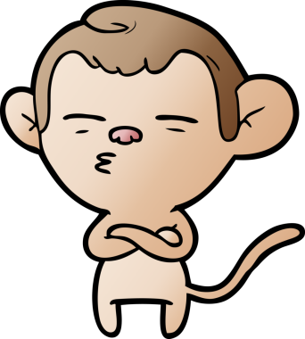 bir insan tarafından çizilmiş şüpheli maymun çizgi filmi