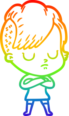 gökkuşağı gradyan çizimi bir insan tarafından çizilmiş bir karikatür kadın