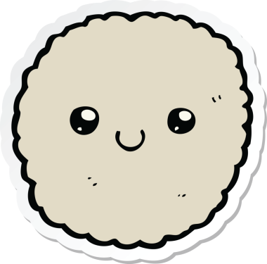 Bir insan tarafından çizilmiş karikatür bisküvisi.