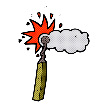 Bir insan tarafından çizilmiş sigara eşleşmesi.