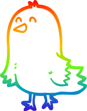 gökkuşağı gradyan çizimi Bir insan tarafından çizilmiş bir çizgi kuş