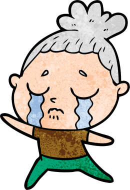 Bir insan tarafından çizilmiş ağlayan kadın çizgi filmi.