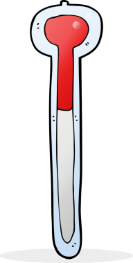 bir insan tarafından çizilmiş karikatür termometresi