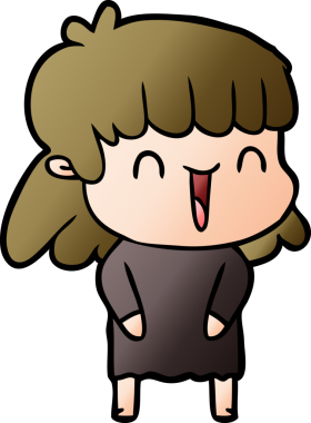 Bir insan tarafından çizilmiş karikatür kadın.