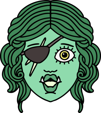 Retro Dövme Biçimli Ork karakteri bir insan tarafından çizilmiş