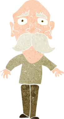 bir insan tarafından çizilmiş üzgün yaşlı adam çizgi filmi