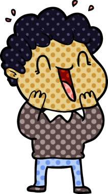 Bir insan tarafından çizilmiş mutlu bir adam.