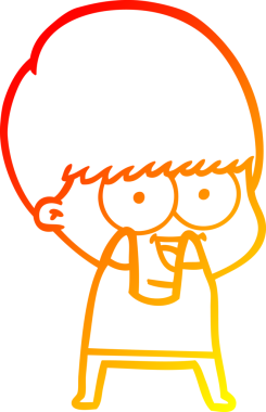 Bir insan tarafından çizilmiş mutlu çizgi film çocuğu çizimi.