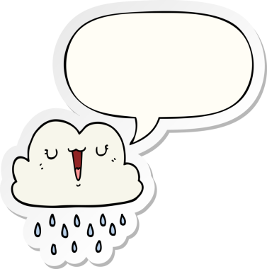 Bir insan tarafından çizilmiş konuşma balonu çıkartmalı karikatür fırtına bulutu.