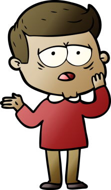 Bir insan tarafından çizilmiş yorgun bir adam.