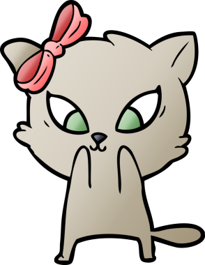 Bir insan tarafından çizilmiş çizgi film kedisi.