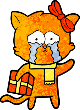 Bir insan tarafından çizilmiş çizgi film kedisi.