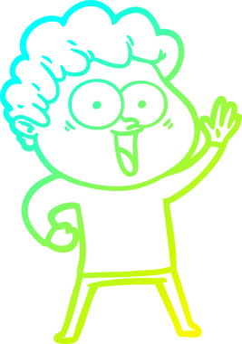 Bir insan tarafından çizilmiş mutlu bir adamın soğuk çizgi çizimi.