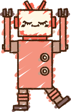 Bir insan tarafından çizilen robot tebeşiri.