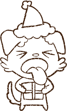 Bir insan tarafından çizilmiş Noel Köpeği Kömürü