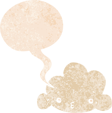 grunge 'da konuşma baloncuğu olan karikatür bulutu bir insan tarafından çizilmiş rahatsız edilmiş retro dokuma tarzı