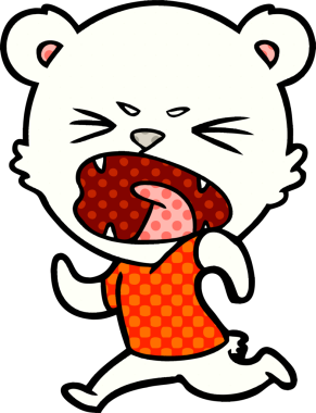 Bir insan tarafından çizilmiş kızgın kutup ayısı çizgi filmi.