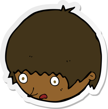 Bir insan tarafından çizilmiş bir karikatür çıkartması.