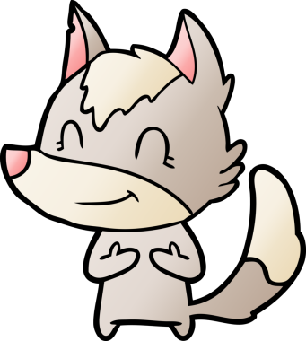 Bir insan tarafından çizilmiş dost canlısı bir kurt.