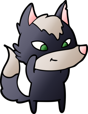 Bir insan tarafından çizilmiş dost canlısı bir kurt.