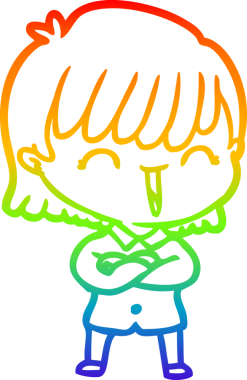 gökkuşağı gradyan çizimi bir insan tarafından çizilmiş bir karikatür kadın