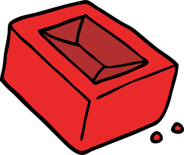 Bir insan tarafından çizilmiş kırmızı bir tuğla karalaması.