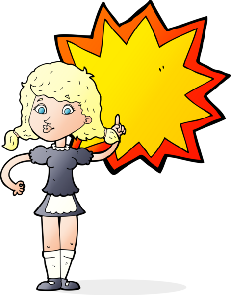 Bir insan tarafından çizilmiş çizgi film garsonu.