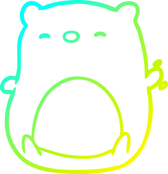 Bir insan tarafından çizilmiş şirin bir kutup ayısının soğuk eğimli çizgisi.