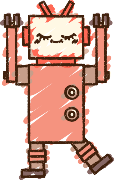 Bir insan tarafından çizilen robot tebeşiri.