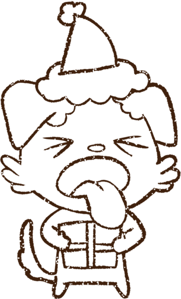 Bir insan tarafından çizilmiş Noel Köpeği Kömürü