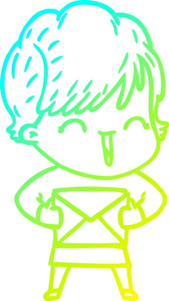 Bir insan tarafından çizilmiş gülen bir karikatür çizimi.