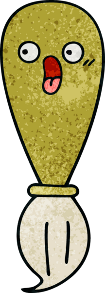 Bir insan tarafından çizilmiş eski grunge desenli bir boya fırçası.