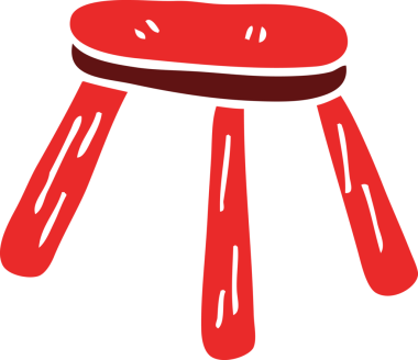 karikatür bir insan tarafından çizilmiş alçak tabure