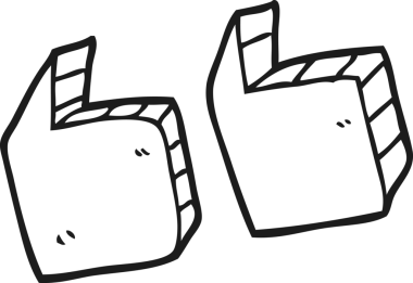 Bir insan tarafından çizilen el yazısı siyah beyaz tırnak işaretleri