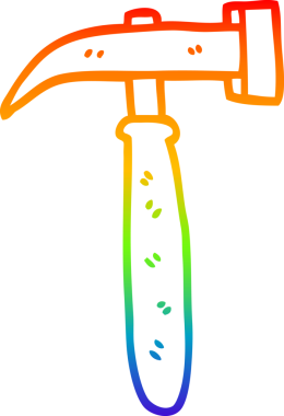 gökkuşağı gradyan çizgisi Bir insan tarafından çizilmiş bir karikatür çekiç