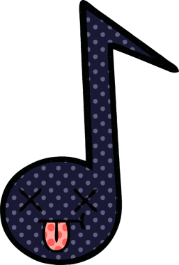 Bir insan tarafından çizilmiş bir notanın çizgi roman tarzı karikatürü