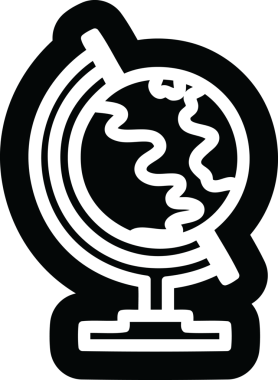 bir insan tarafından çizilmiş dünya haritası simgesi